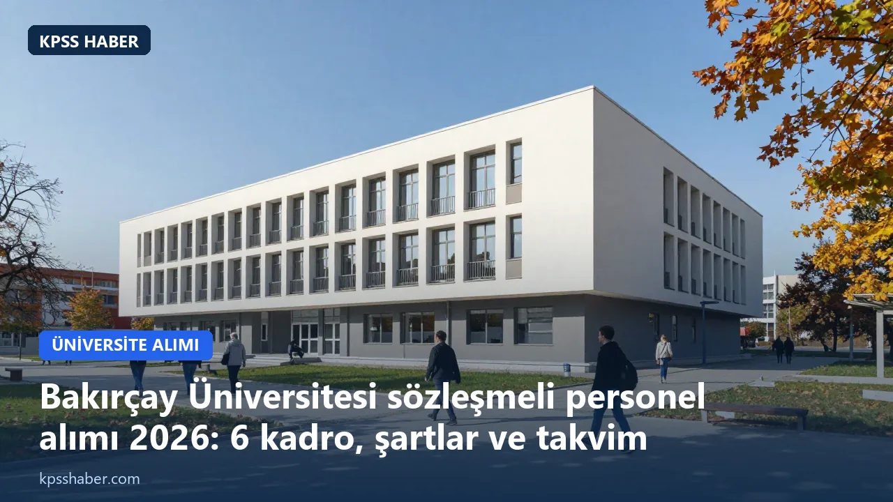 İzmir bakırçay Üniversitesi KPSS şartıyla altı sözleşmeli personel alımı yapacak