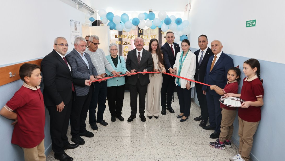 Büyükdüvenci ilk ve ortaokulunda berkant Bolat Müzik Atölyesi törenle açıldı
