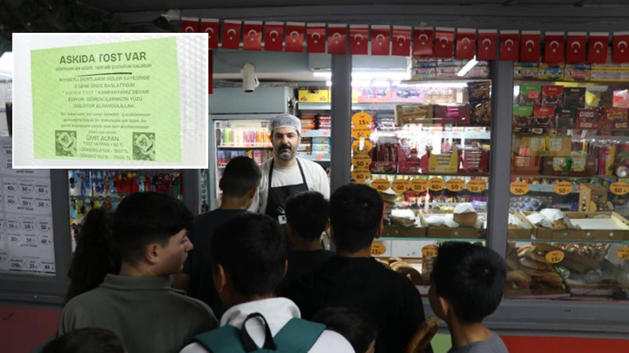 Sivas'ta bir ilkokul kantininde ihtiyaç sahibi öğrenciler için askıda tost uygulaması yapılıyor