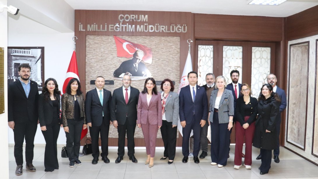 Karadeniz mözem izleme heyeti Çorum İl Milli Eğitim Müdürlüğüne çalışma ziyaretinde bulundu